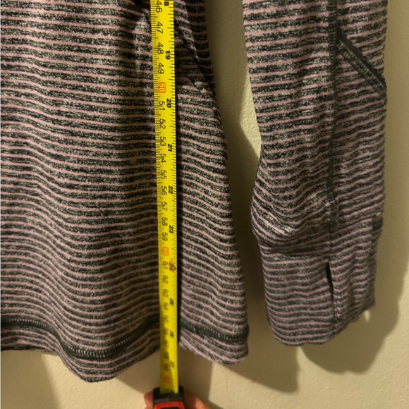 Lululemon Race Your Pace 1/2 Zip Hyper Stripe Mauvelous Heathered Black Size 8 - Picture 8 of 8